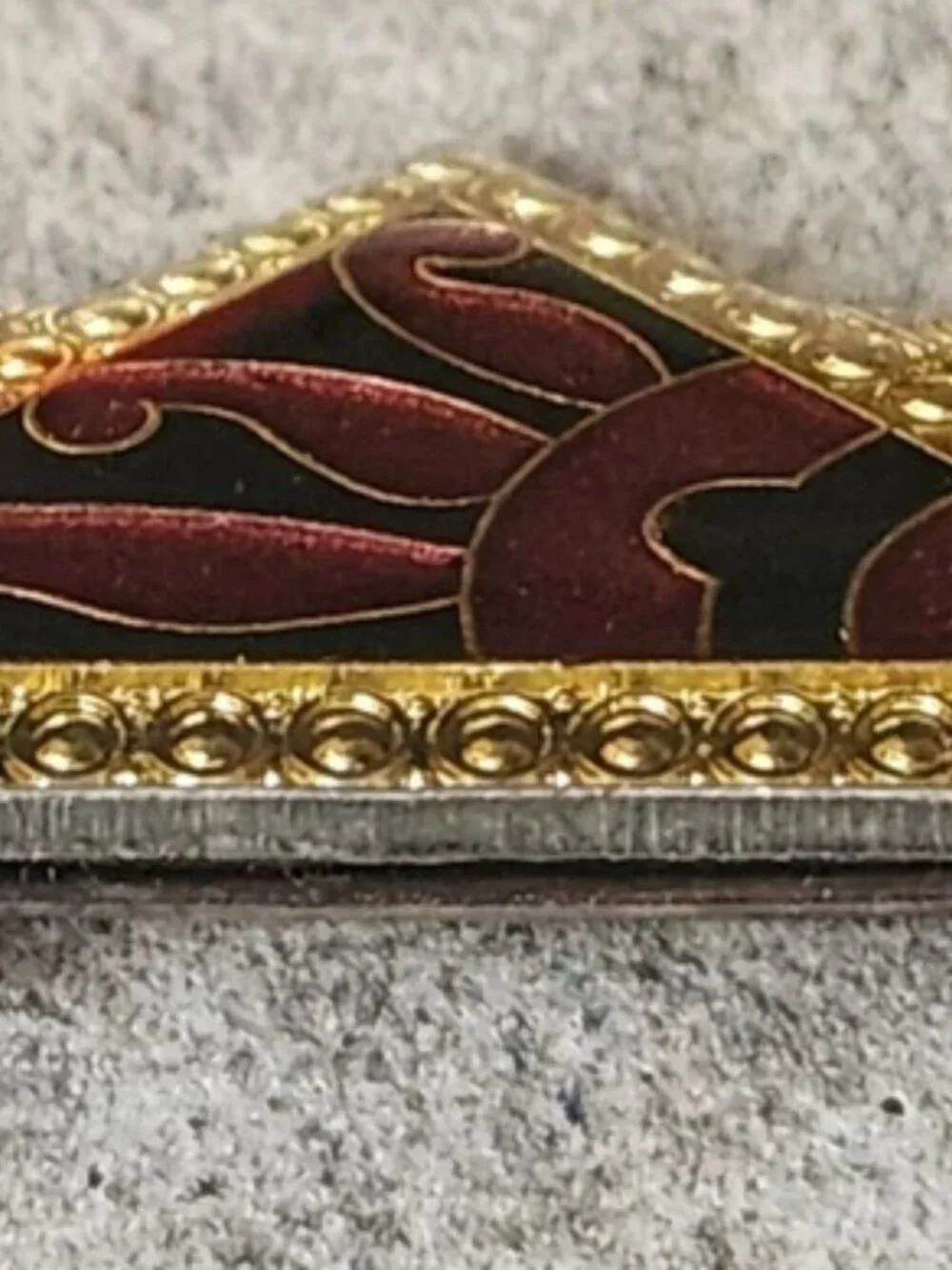 Vtg 1970s Pierre Bex Art Deco Revival Enamel Bar Brooch Pin Geometric Sun Motif - Picture 11 of 14